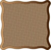 Beautiful brown frame with wavy edges and a grid in the middle on a white background vector