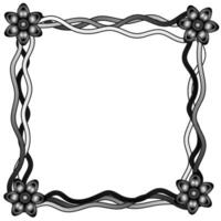 Original gray frame decorated with a floral pattern on a white background vector