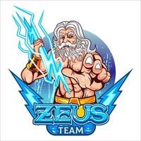 The angry god Zeus is ready to throw lightning vector