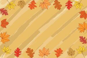 Autumn frame with leaves of different trees. Sketch, doodle, design elements. illustration. vector