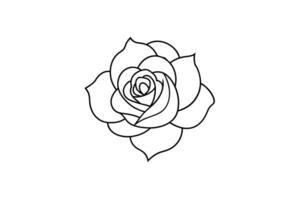 Rose flower for design element and coloring book pages for kids vector