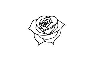 Rose flower for design element and coloring book pages for kids vector
