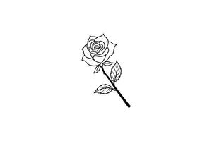 Rose flower for design element and coloring book pages for kids vector
