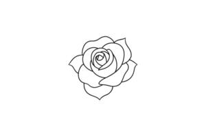 Rose flower for design element and coloring book pages for kids vector