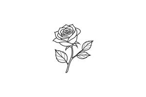 Rose flower for design element and coloring book pages for kids vector
