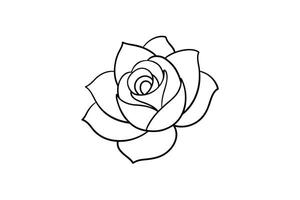 Rose flower for design element and coloring book pages for kids vector
