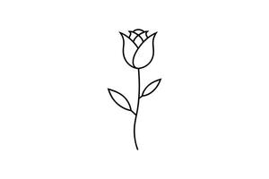 Rose flower for design element and coloring book pages for kids vector