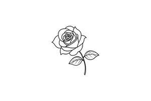 Rose flower for design element and coloring book pages for kids vector