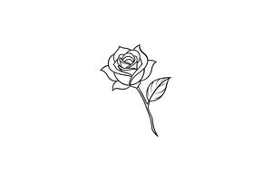 Rose flower for design element and coloring book pages for kids vector