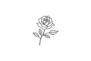 Rose flower for design element and coloring book pages for kids vector