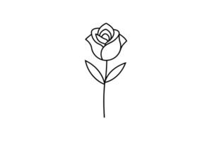 Rose flower for design element and coloring book pages for kids vector