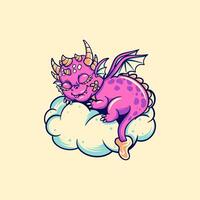 baby dragon is sleeping vector