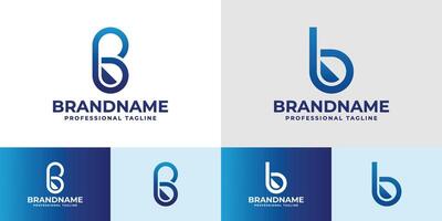 Letter B Water Drop Logo Set, suitable for any business with B initial related to liquid vector