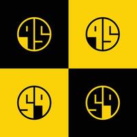 Simple QS and SQ Letter Circle Logo Set, suitable for business with QS and SQ initials vector
