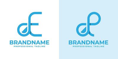 Letter E Droplet Logo Set, suitable for any business with E initial related to liquid vector