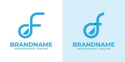 Letter F Droplet Logo Set, suitable for any business with F initial related to liquid vector