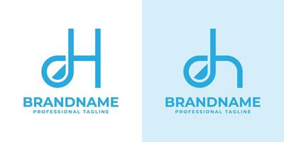 Letter H Droplet Logo Set, suitable for any business with H initial related to liquid vector