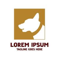 Simple Minimalist Square Dog Silhouette Illustration Design vector