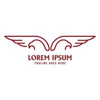Simple Minimalist Twin Two Double Eagle Falcon Hawk Icon Symbol Line Style Illustration vector