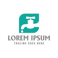 Simple Minimalist Water Faucet for Plumbing Sanitary House Service Illustration Design vector