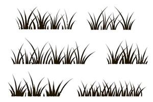 Grass doodle sketch style set. Doodle herb, organic pattern elements. Hand drawn grass field outline scribble background. vector
