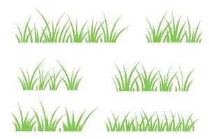 Green grass doodle sketch style set. Doodle herb, organic pattern elements. vector