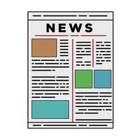 newspaper with an abstract text and graphs isolated on white background vector