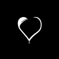 Heart, Black and White illustration vector