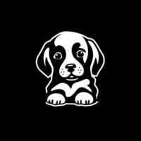 Puppy, Black and White illustration vector