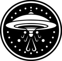 UFO, Black and White illustration vector