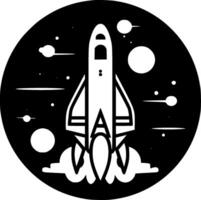 Rocket, Minimalist and Simple Silhouette - illustration vector
