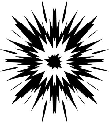 Explosion - Black and White Isolated Icon - illustration