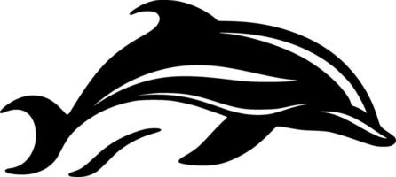 Dolphin - Black and White Isolated Icon - illustration vector