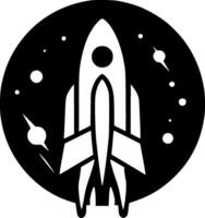 Rocket, Minimalist and Simple Silhouette - illustration vector