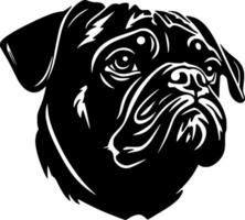 Pug, Minimalist and Simple Silhouette - illustration vector