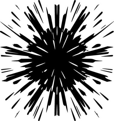 Explosion - Black and White Isolated Icon - illustration