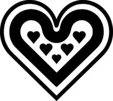 Heart - Black and White Isolated Icon - illustration vector
