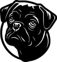 Pug, Minimalist and Simple Silhouette - illustration vector