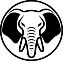 Elephant - Black and White Isolated Icon - illustration vector