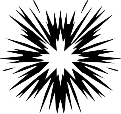 Explosion, Minimalist and Simple Silhouette - illustration