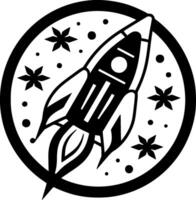 Rocket, Minimalist and Simple Silhouette - illustration vector