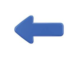 Left arrow icon 3d rendering illustration vector