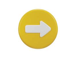 right arrow icon with circle button icon 3d rendering illustration vector