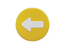 Left arrow icon with circle button icon 3d rendering illustration vector