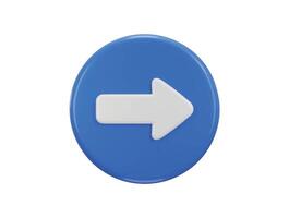 right arrow icon with circle button icon 3d rendering illustration vector