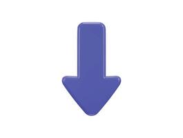 Down arrow icon 3d rendering illustration vector