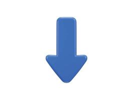 Down arrow icon 3d rendering illustration vector