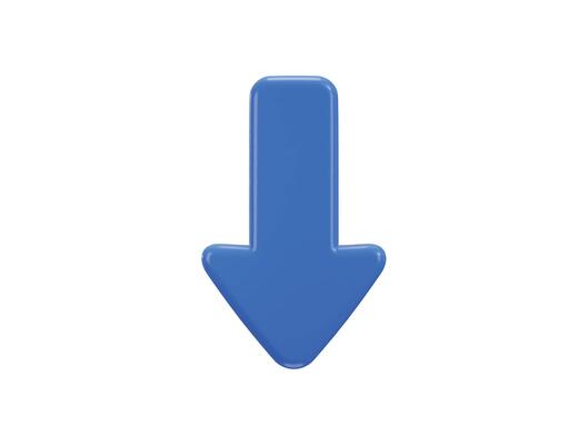 Down arrow icon 3d rendering illustration