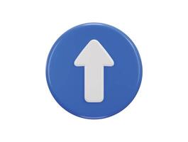 Up arrow icon with circle button icon 3d rendering illustration vector