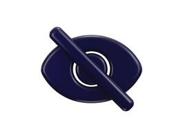 Visibility off icon 3d rendering illustration vector